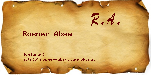Rosner Absa névjegykártya